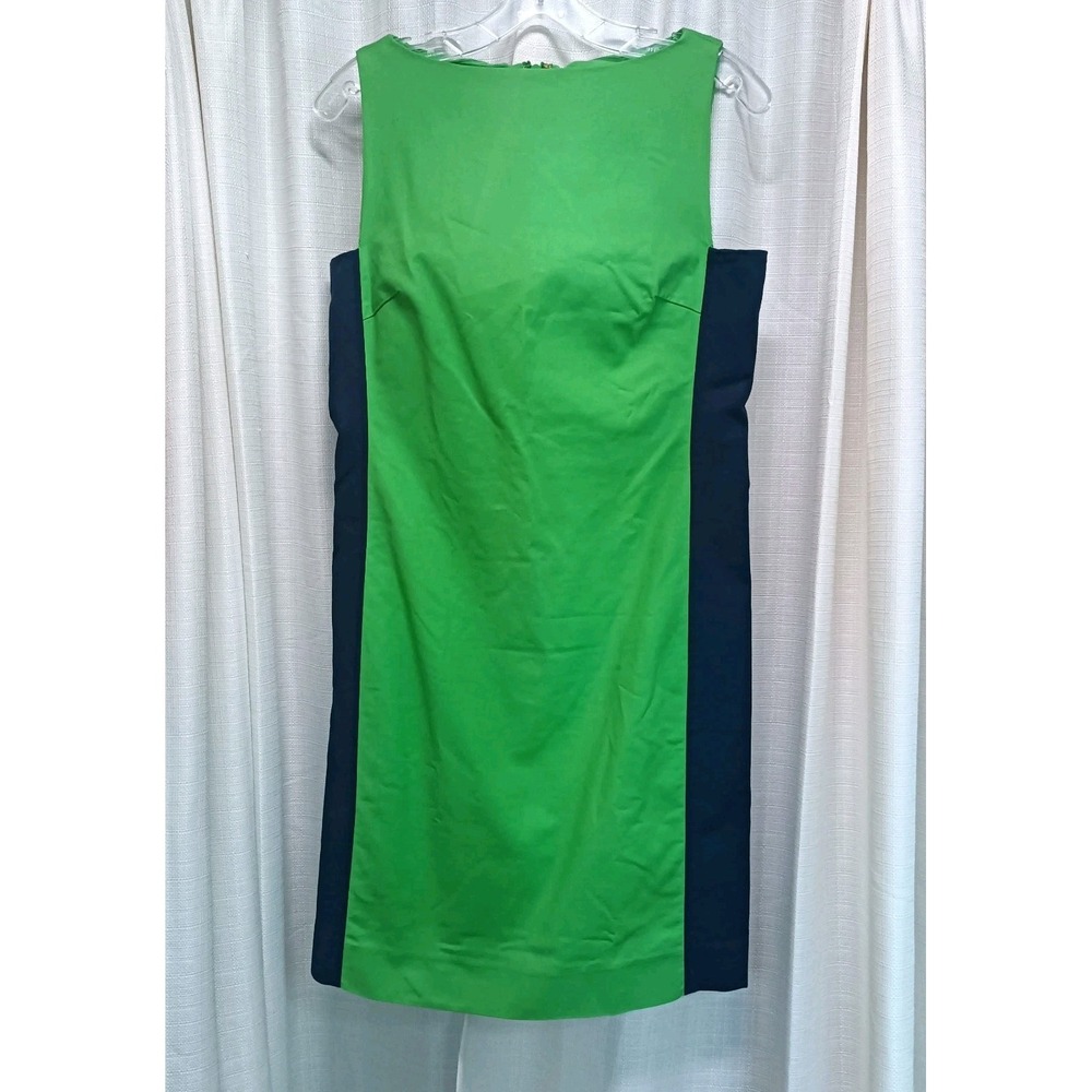 Lauren Ralph Lauren Women's Size 6 Green Navy Blue Color Block Fitted Dress